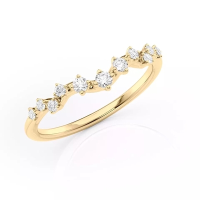 Изготовленное на заказ желтое золото 14K и диамант CVD обручальные кольца с естественными ювелирными изделиями диаманта