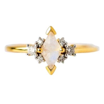 Стерлинговое серебряное кольцо Moonstone Moonstone ювелирных изделий радуги 925 голубое естественное