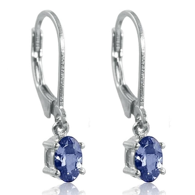 atural серебр ювелирных изделий драгоценной камня зажима серьги Tanzanite реальные чистые неподдельные 925 твердый стерлинговый