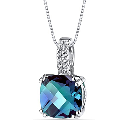 Оптом шкентель камня Alexandrite ожерелья 925 стерлинговый серебряный женщин CZ моды ювелирных изделий созданный лабораторией