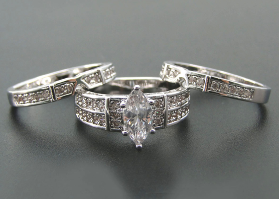 обручальное кольцо захвата золота 10K 14K, ODM кольца с бриллиантом 0.68ct 56pcs естественный