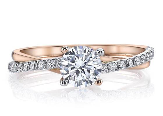 2 кольцо цвета тона 9K серебряное с диамантом 0.81ct 6mm Moissanite
