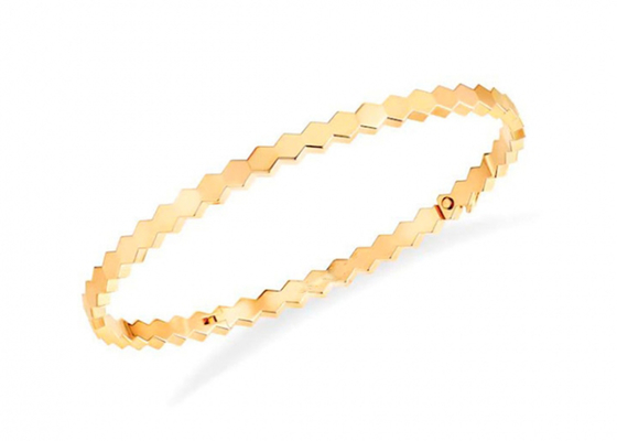 Ширина браслета 4mm Bangle чистого золота шестиугольника 18k для OEM захвата