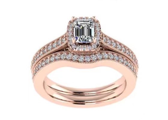 украшения чистого золота 0.8ct 14K, подняли обручальное кольцо золота установили RA5.6×4.5MM