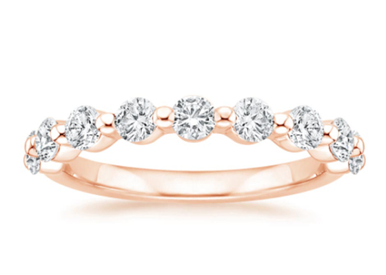 0.9ct 3MM Moissanite подняло кольцо золота, розовый OEM кольца ювелирных изделий золота