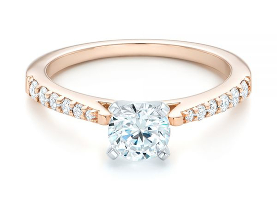 Коготь устанавливая розовый диапазон Moissanite золота звенит ODM OEM размера 5.5MM