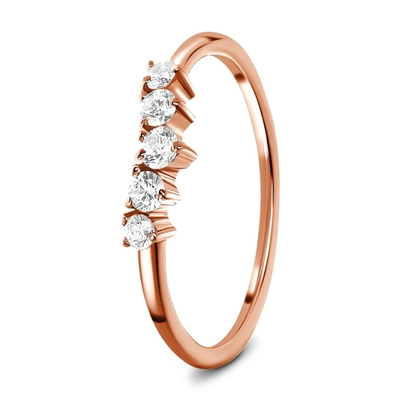 Реальные отрезанные обручальные кольца гениальное 14K диаманта подняли ювелирные изделия золота