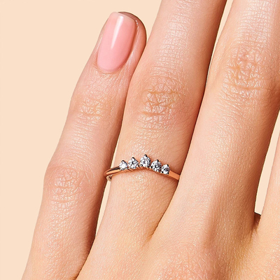 Реальные отрезанные обручальные кольца гениальное 14K диаманта подняли ювелирные изделия золота