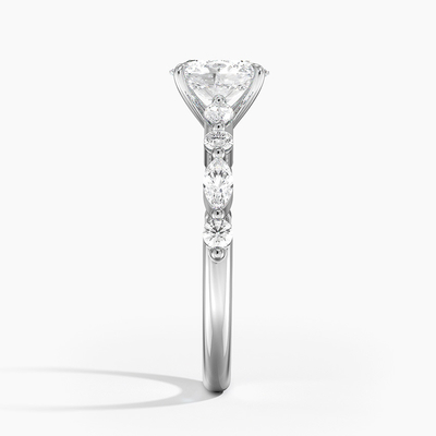 14K / 18K кольцо Moissanite диаманта белого чистого золота реальное VVS вокруг гениального отрезка