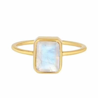 Уникальные твердые покрытые золотом кольца Moonstone кольца 925 стерлинговые серебряные 18K ювелирные изделия фабрики дизайна большого точные