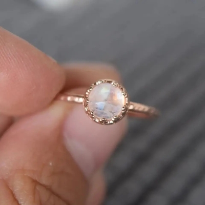 Уникальные твердые покрытые золотом кольца Moonstone кольца 925 стерлинговые серебряные 18K ювелирные изделия фабрики дизайна большого точные