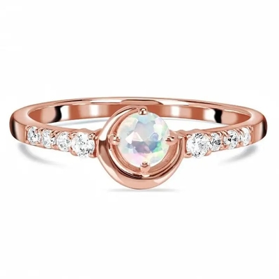 Moonstone серебряного уникального неподдельного лакомства 925 стерлинговый серебряный и обручальное кольцо обещания диаманта
