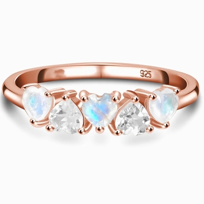 Кольцо ювелирных изделий женщин 925 Moonstone радуги моды очарования горячие естественные стерлинговое серебряное