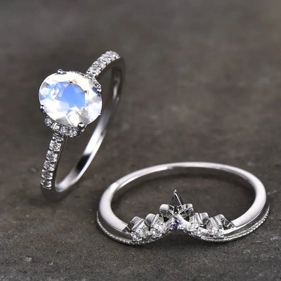 Кольцо ювелирных изделий женщин 925 Moonstone радуги моды очарования горячие естественные стерлинговое серебряное