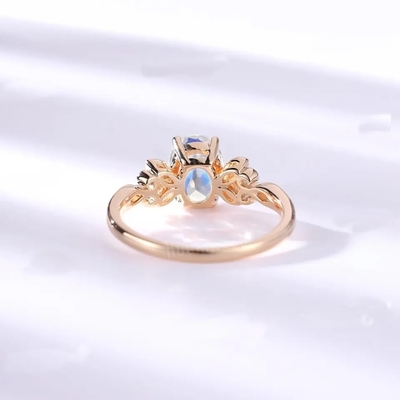 Дизайн ювелирных изделий Moonstone кольца Moonstone женщин 925 стерлинговый серебряный естественный голубой