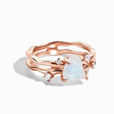 Дизайн ювелирных изделий Moonstone кольца Moonstone женщин 925 стерлинговый серебряный естественный голубой