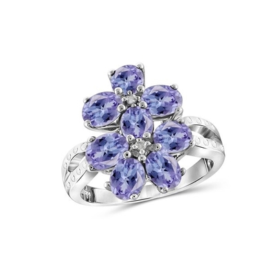 Карат T.G.W 1/2. Золото Tanzanite 14kt над стерлинговым серебряным обручальным кольцом 5-Stone CZ
