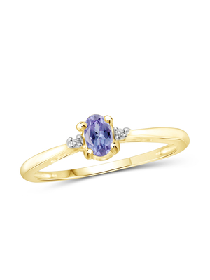 0,25 карата Tanzanite 0,925 стерлинговых серебряных ювелирные изделия кольца с белым CZ – кольцами драгоценной камня с Hypoallergenic