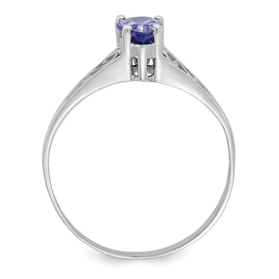 0,25 карата Tanzanite 0,925 стерлинговых серебряных ювелирные изделия кольца с белым CZ – кольцами драгоценной камня с Hypoallergenic