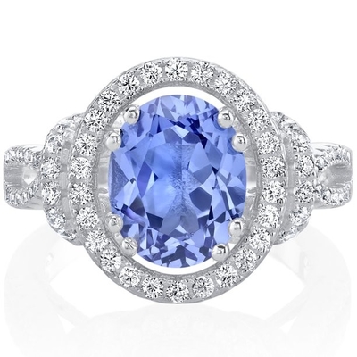 Естественное сымитированное кольцо Tanzanite в стерлинговом серебре - Artsy обручальном кольце альтернативы - Handmade обручальное кольцо