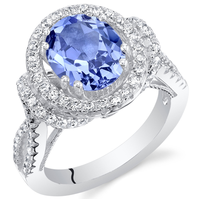 Естественное сымитированное кольцо Tanzanite в стерлинговом серебре - Artsy обручальном кольце альтернативы - Handmade обручальное кольцо
