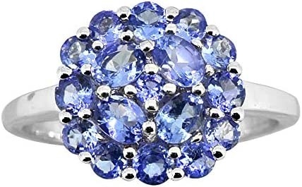 0,25 карата Tanzanite со стерлинговыми серебряными ювелирными изделиями кольца с белым акцентом CZ