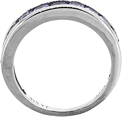 0,5 золота кольца 18K CTW естественных голубых Tanzanite твердых белых