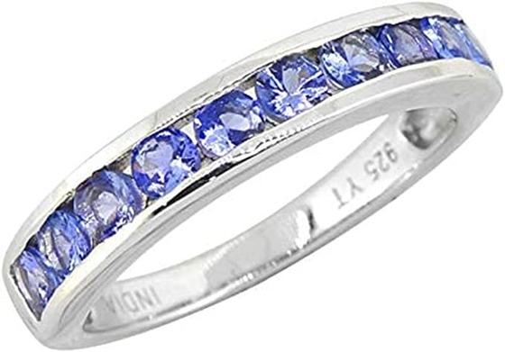 0,5 золота кольца 18K CTW естественных голубых Tanzanite твердых белых