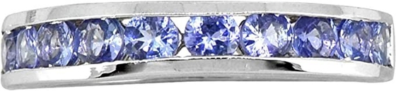 0,5 золота кольца 18K CTW естественных голубых Tanzanite твердых белых