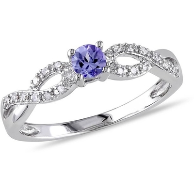 1,5 плакировка белого золота обручального кольца In18K Tanzanite карата естественная над серебром