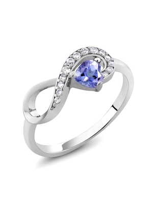 6,02 золото кольца 18K CTW естественное голубое Tanzanite твердое белое