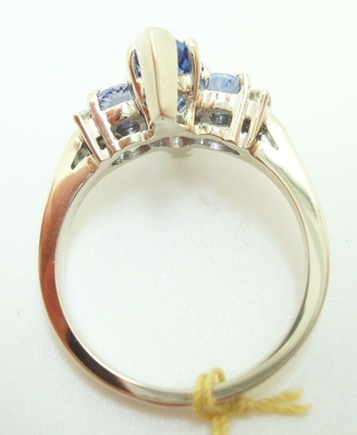 Положенное в коробку Tanzanite обручальное кольцо 3 с белым серебром 925 наборов стерлинговым