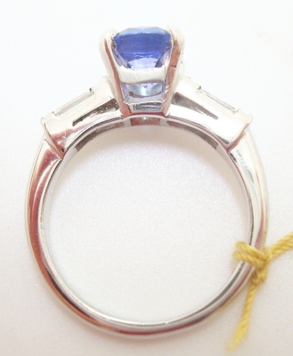 кольцо Tanzanite овала белого золота 14k неподдельное естественное с CZ