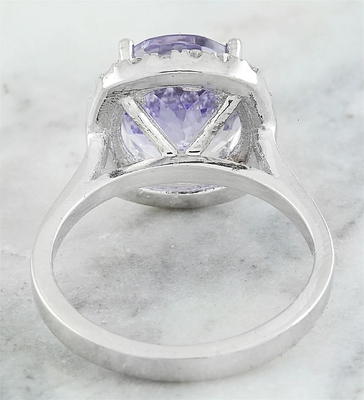 6,02 золото кольца 18K CTW естественное голубое Tanzanite твердое белое