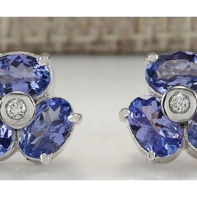 0,5 ювелирные изделия кольца кольца JewelersClub Tanzanite дизайна цветка ветви карата стерлинговых серебряных с белым акцентом CZ