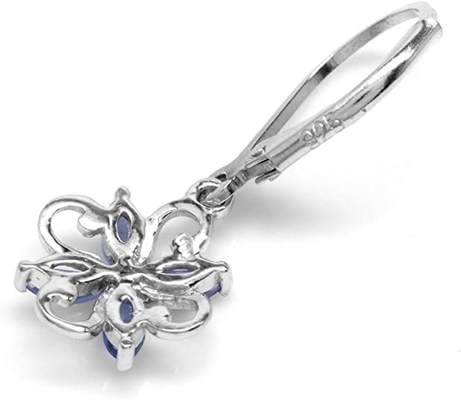 0,5 ювелирные изделия кольца кольца JewelersClub Tanzanite дизайна цветка ветви карата стерлинговых серебряных с белым акцентом CZ