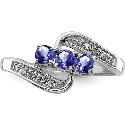 Со стерлинговым серебряным обручальным кольцом Tanzanite родия 925