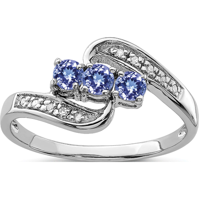 Со стерлинговым серебряным обручальным кольцом Tanzanite родия 925