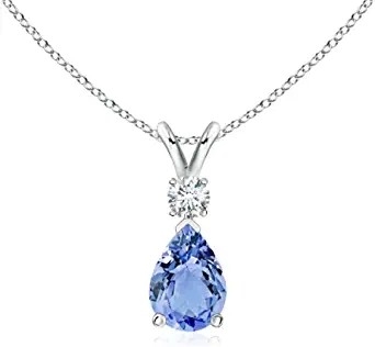 3,12 карат неподдельное Tanzanite и белый топаз 3 серебр ожерелья 925 части стерлинговый
