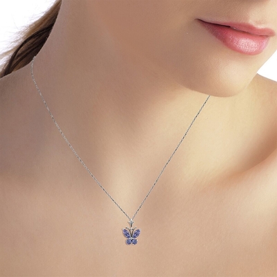 Ожерелье Angara естественное Tanzanite пасьянса привесное для девушек 14K женщин