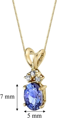 3,12 карат неподдельное Tanzanite и белый топаз 3 серебр ожерелья 925 части стерлинговый