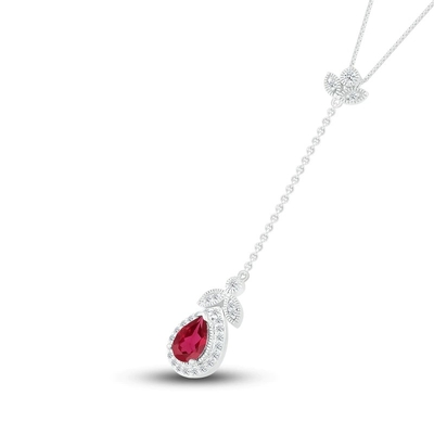 Золото тона ct tw CZ 14K 2 ожерелья 1/15 естественной венисы рубиновое