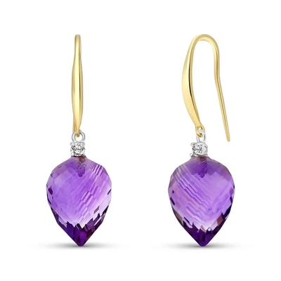 2,46 Ct. T.W. И 1/10 Ct. Серьги Leverback аметиста T.W. CZ в стерлинговом серебре