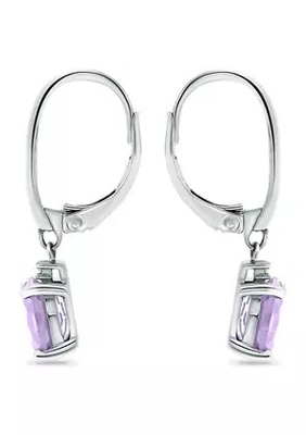 2,46 Ct. T.W. И 1/10 Ct. Серьги Leverback аметиста T.W. CZ в стерлинговом серебре
