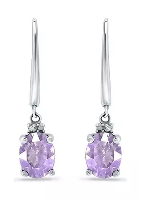 2,46 Ct. T.W. И 1/10 Ct. Серьги Leverback аметиста T.W. CZ в стерлинговом серебре