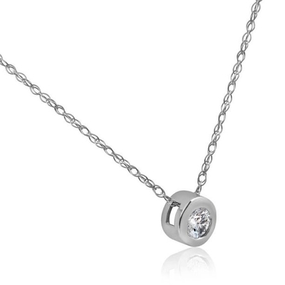 Ожерелье имперского венчика диаманта круга золота 1/6Ct TDW CZ 10k Роза привесное