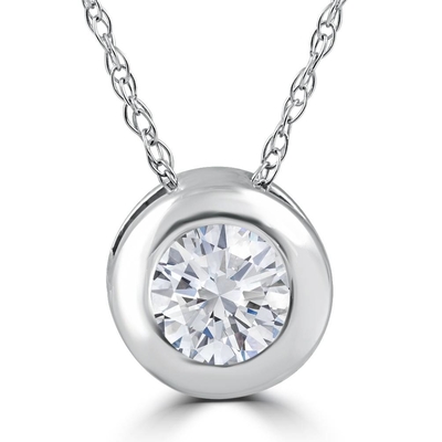 Ожерелье имперского венчика диаманта круга золота 1/6Ct TDW CZ 10k Роза привесное