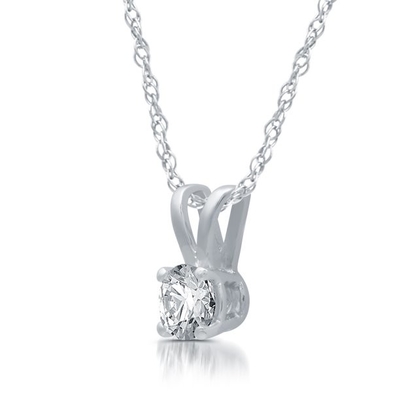золото ожерелья 14K пасьянса CZ круга 1/5ct привесное белое