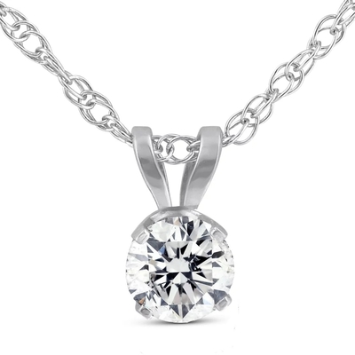 золото ожерелья 14K пасьянса CZ круга 1/5ct привесное белое