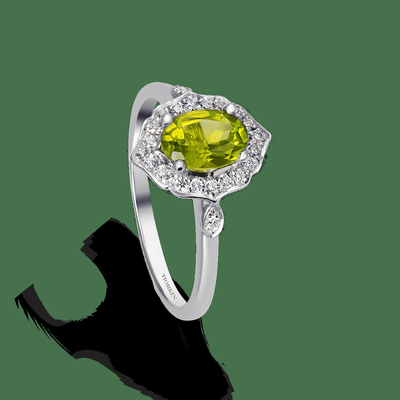 Красивое золота овальное, элегантное кольцо peridot, винтажная форма и естественный, яркий овальный peridot